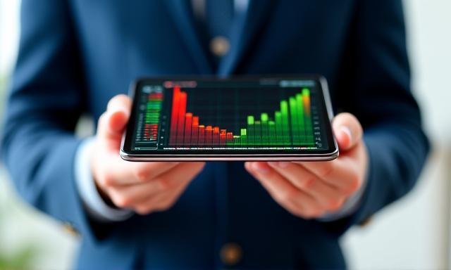 Investment analysis charts on tablet